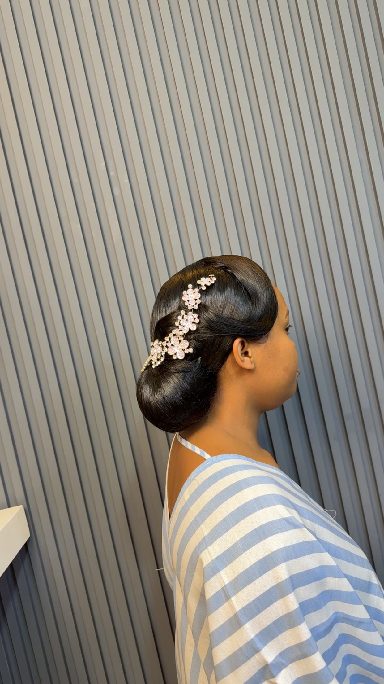 Wedding hairstyle at Ngabo Fashion hair salon, Kigali